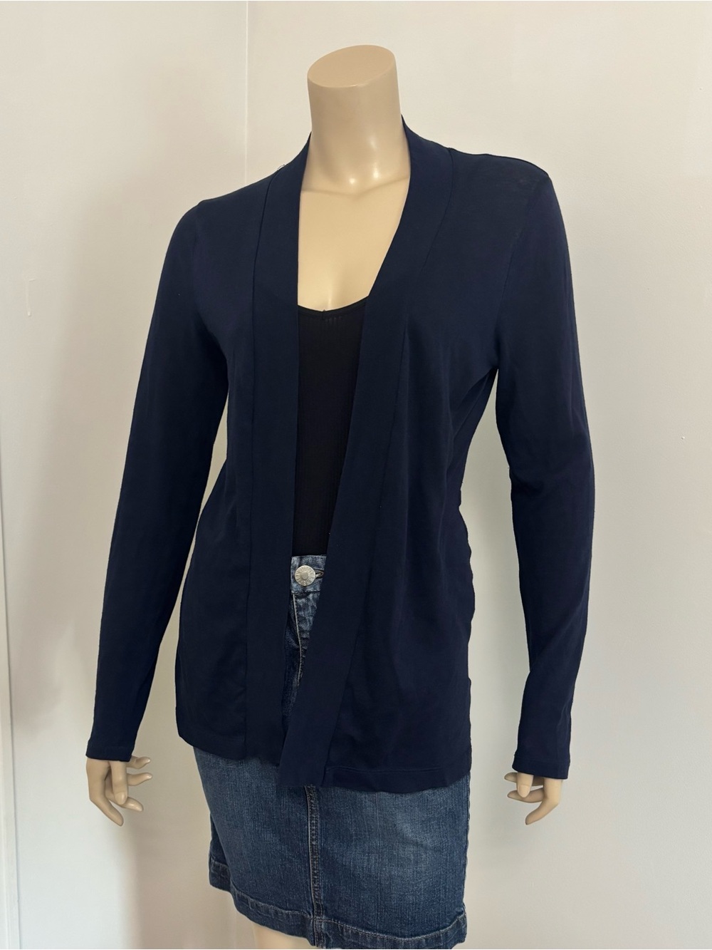 J. Crew Dark Navy Open-Front Lightweight Cardigan